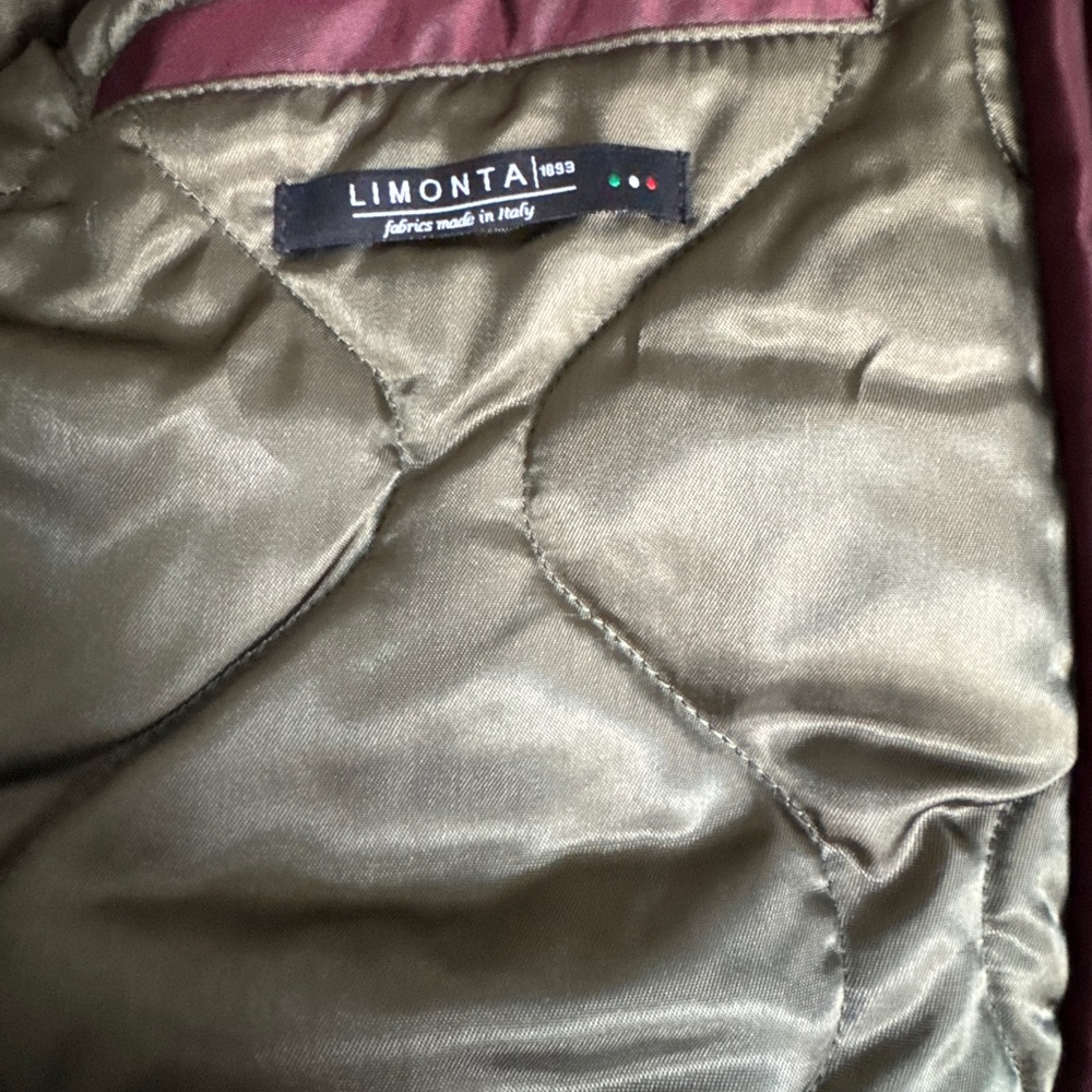 Todd Snyder Burgundy Bomber Jacket with Beige Collar - Picture 3 of 6